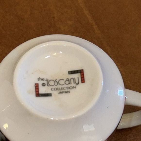 Set Of 4 Toscany Plaid Mugs Red & Black Ceramic 3" Tall Japan - Picture 3 of 5